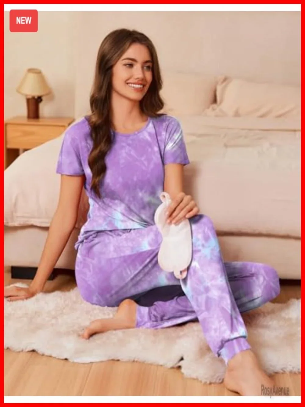 Women's Pajama Set 2 Piece Short Sleeve Jogger Lounge Set with Pockets